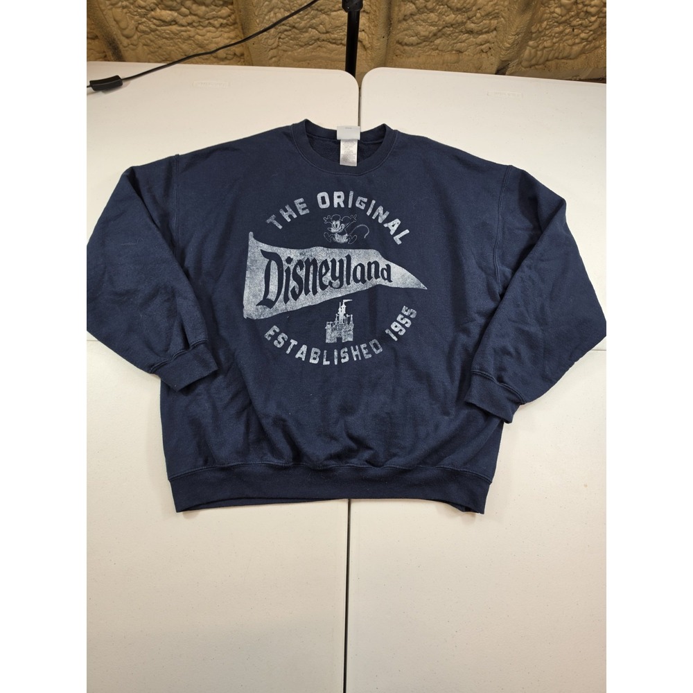 Vintage Disneyland 1955 Original Park Navy Crewneck Sweatshirt Size XL